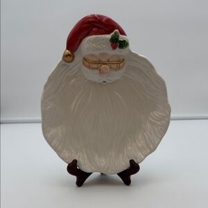 Fitz and Floyd Santa Claus Plate - Red, White, Gold, and Green